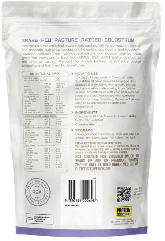 Protein Supplies Australia (Performance) Colostrum Pure 200g