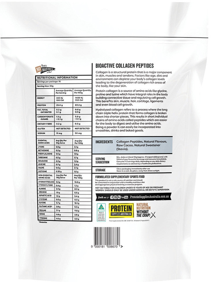 Protein Supplies Australia Collagen Peptides Chocolate 500g