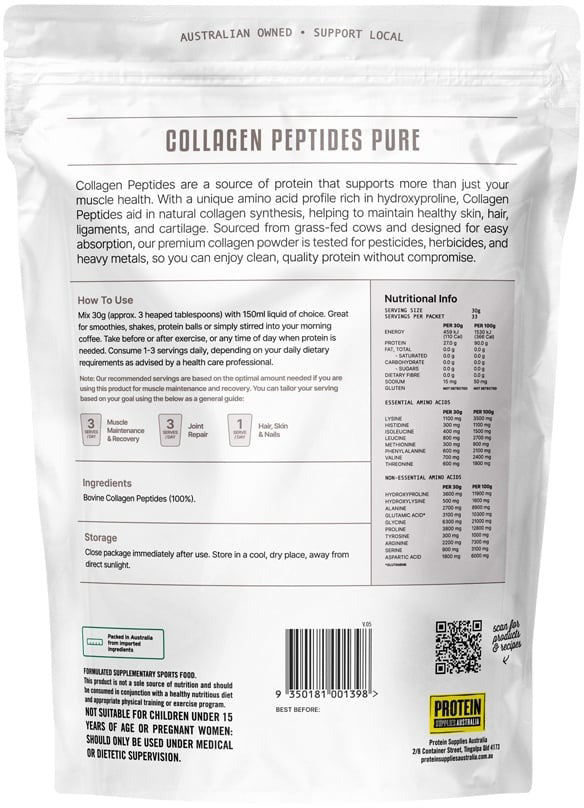 Protein Supplies Australia Collagen Peptides Pure 1kg