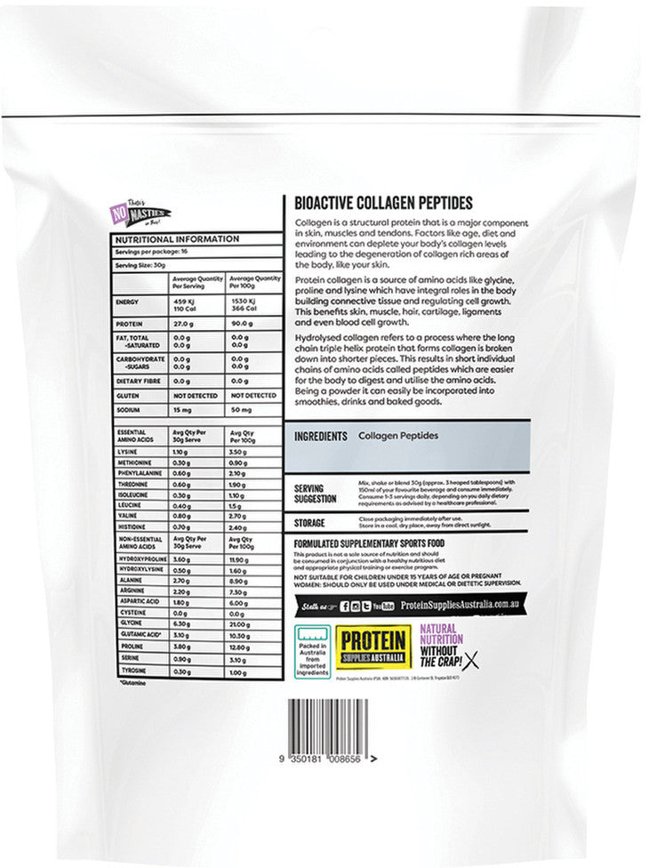 Protein Supplies Australia Collagen Peptides Pure 500g