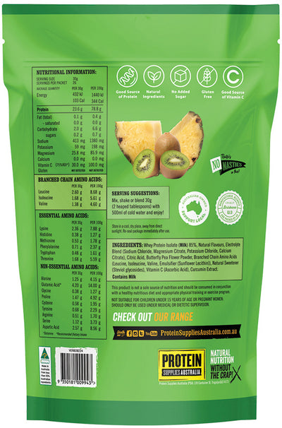 Protein Supplies Australia Protein Water (contains Electrolytes + BCAAs) Pineapple Kiwi 800g