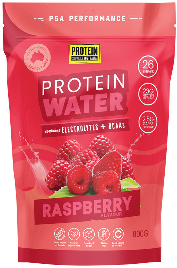 Protein Supplies Australia Protein Water (contains Electrolytes + BCAAs) Raspberry 800g