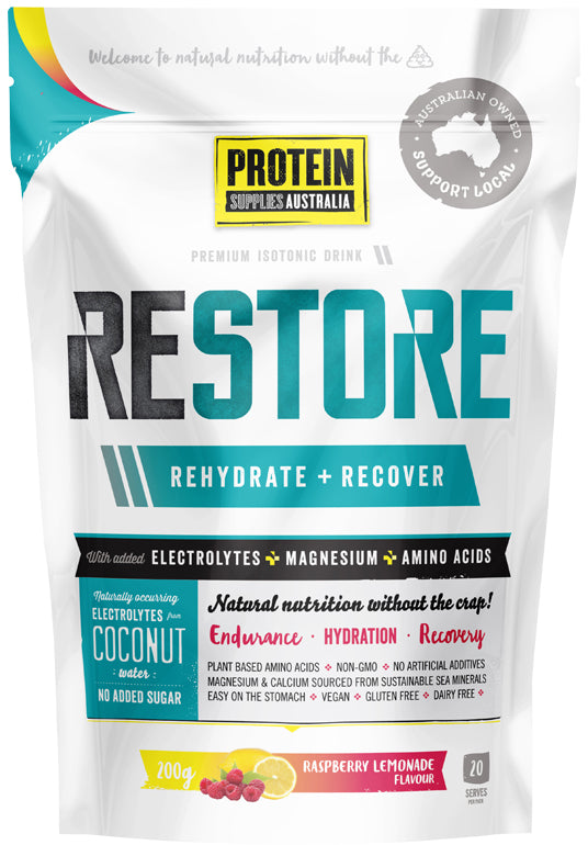 Protein Supplies Australia Restore Raspberry Lemonade 200g