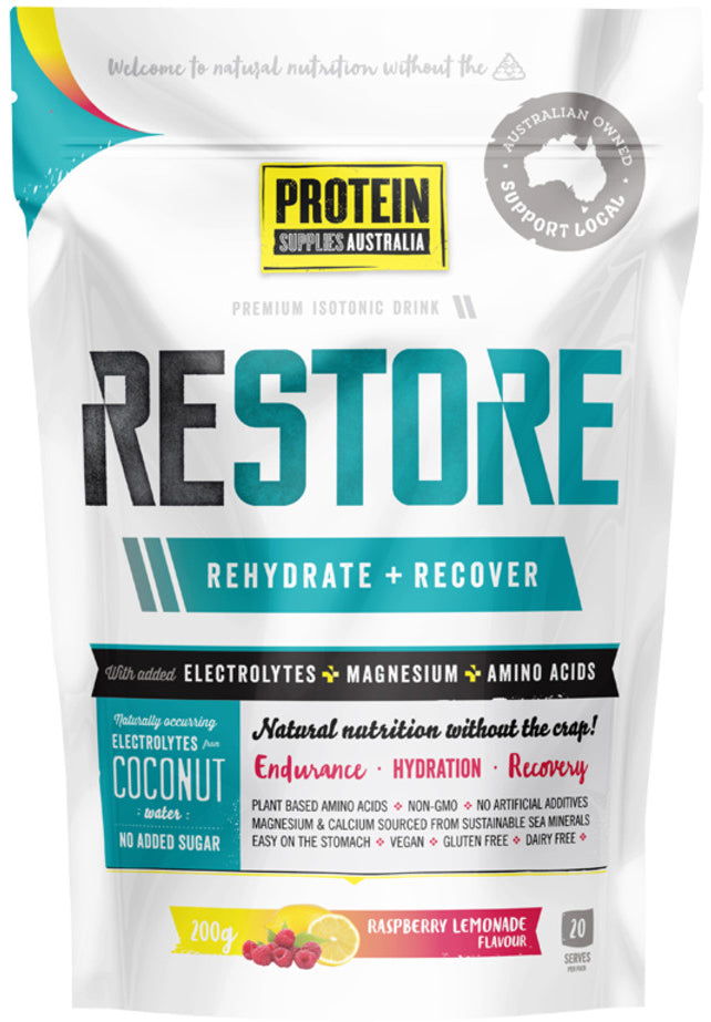Protein Supplies Australia Restore Raspberry Lemonade 200g