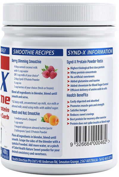 Cabot Health Synd-X Extreme (High Protein & Low Carb) Vanilla 400g