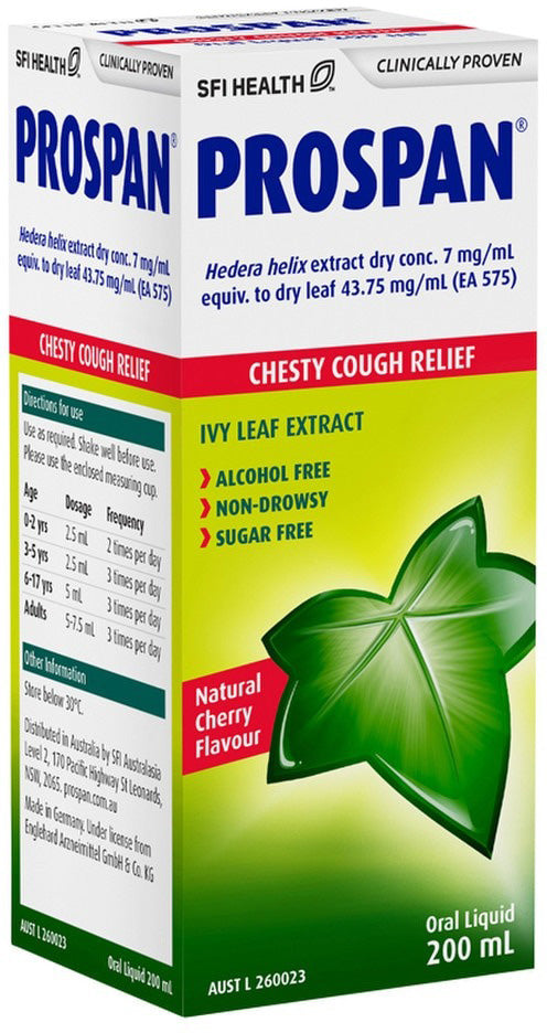 SFI Health Prospan Chesty Cough Relief Cherry Flavour Oral Liquid 200ml