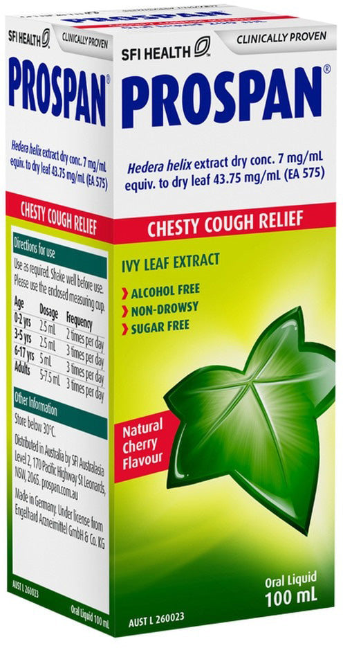 SFI Health Prospan Chesty Cough Relief Cherry Flavour Oral Liquid 100ml