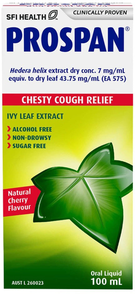 SFI Health Prospan Chesty Cough Relief Cherry Flavour Oral Liquid 100ml