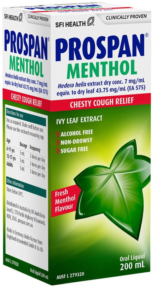 SFI Health Prospan Menthol Chesty Cough Relief Oral Liquid 200ml