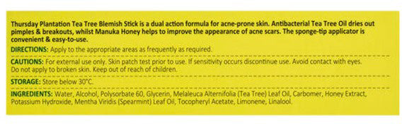Thursday Plantation Tea Tree Blemish Stick with Manuka Honey 7ml