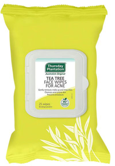 Thursday Plantation Tea Tree Face Wipes For Acne x 25 Pack