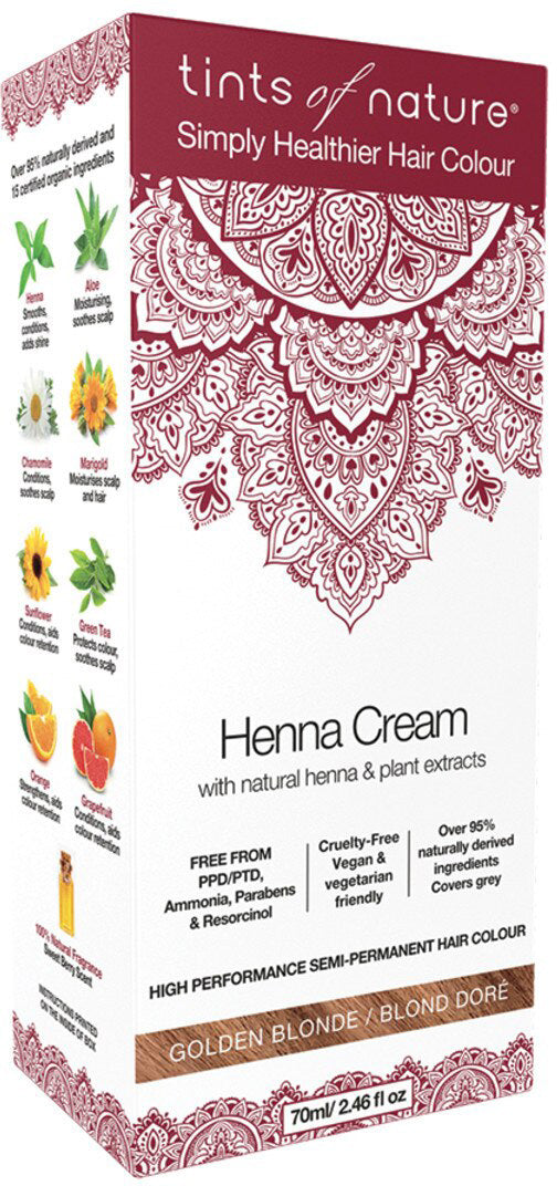 Tints of Nature Henna Cream (Semi-Permanent Hair Colour) Golden Blonde 70ml