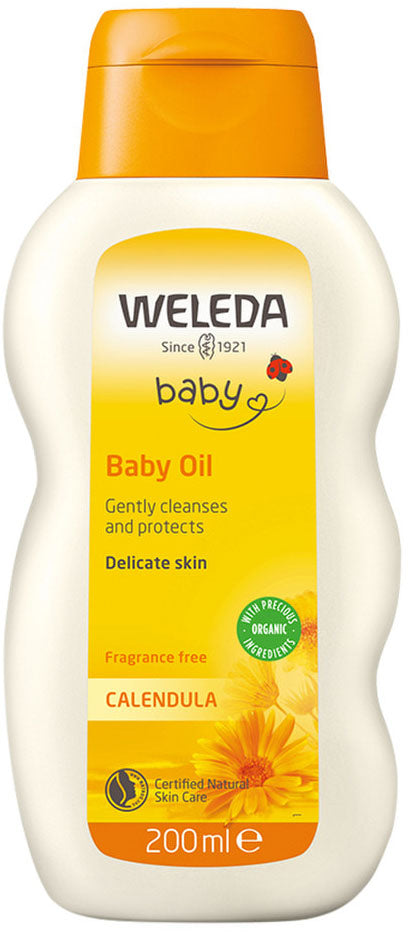 Weleda Baby Organic Baby Oil Calendula Fragrance Free 200ml