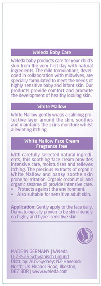 Weleda Baby Derma Face Cream White Mallow (Fragrance Free) 50ml