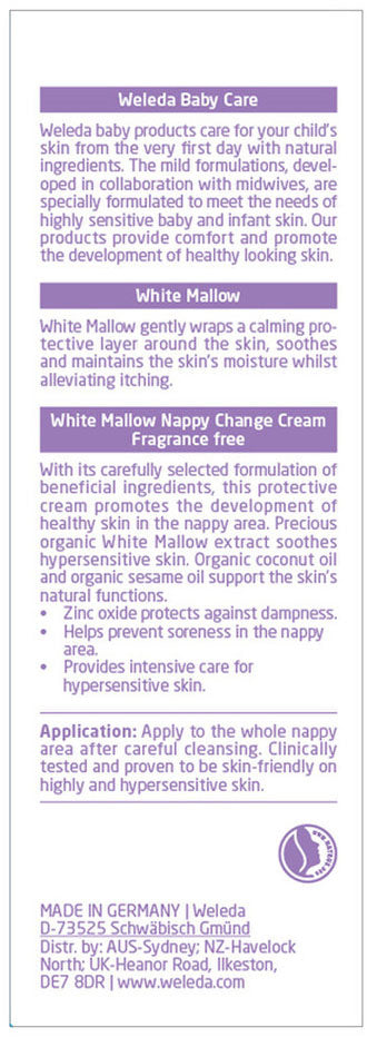 Weleda Baby Derma Nappy Change Cream White Mallow (Fragrance Free) 50ml