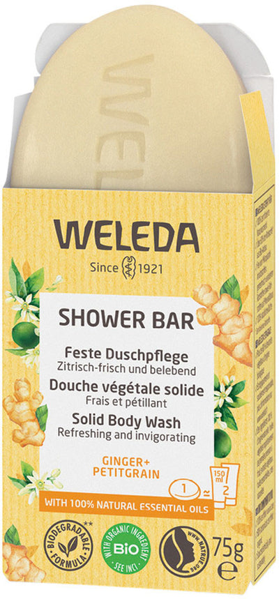 Weleda Shower Bar (Solid Body Wash) Ginger + Petitgrain 75g
