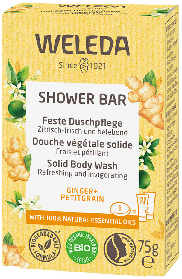 Weleda Shower Bar (Solid Body Wash) Ginger + Petitgrain 75g