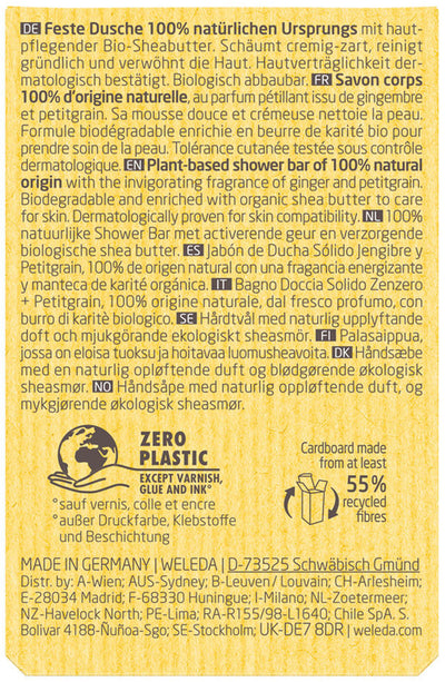 Weleda Shower Bar (Solid Body Wash) Ginger + Petitgrain 75g
