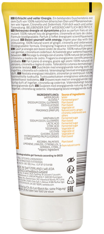 Weleda Aroma Shower Gel Energy (Ginger + Citronella + Cedarwood) 200ml