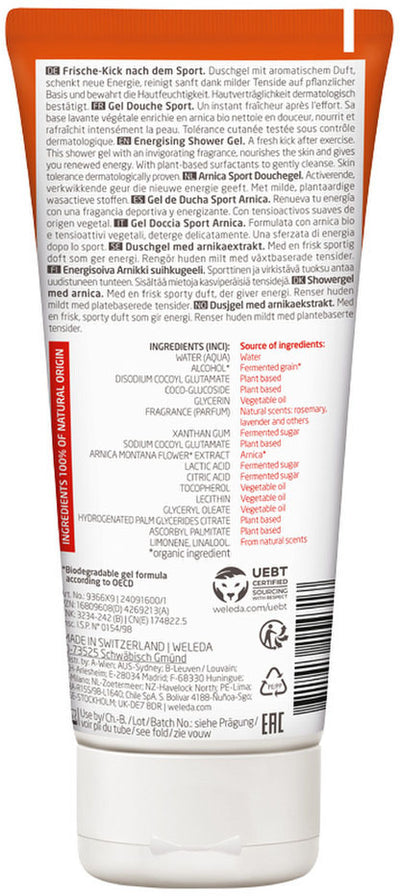 Weleda Sport Energising Shower Gel Arnica 200ml