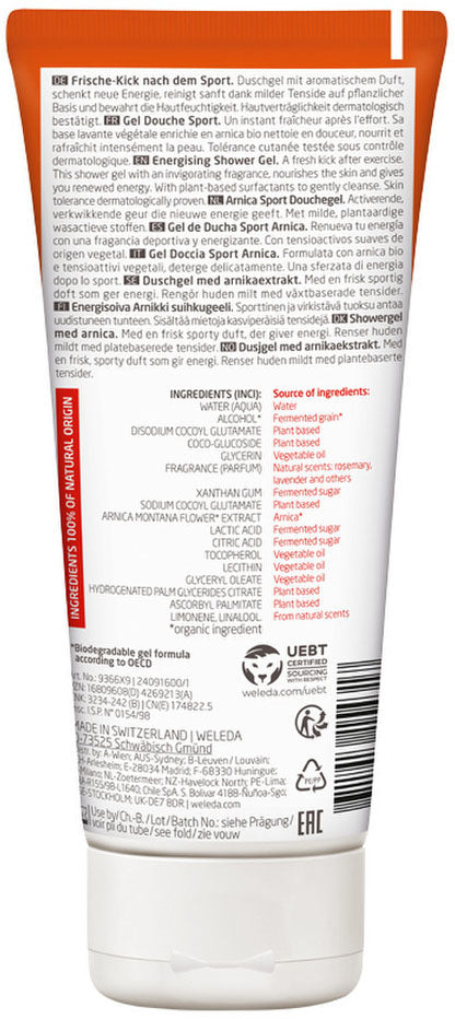 Weleda Sport Energising Shower Gel Arnica 200ml