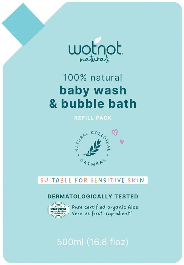 Wotnot Naturals 100% Natural Baby Wash & Bubble Bath Refill 500ml