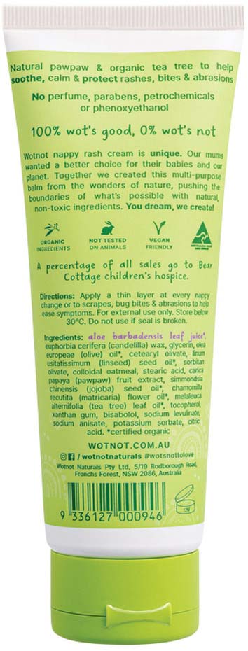 Wotnot Naturals 100% Natural Nappy Rash Cream 90ml