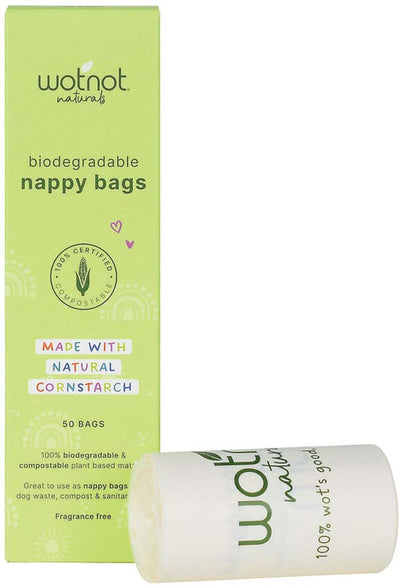 Wotnot Naturals Biodegradable Nappy Bags x 50 Pack