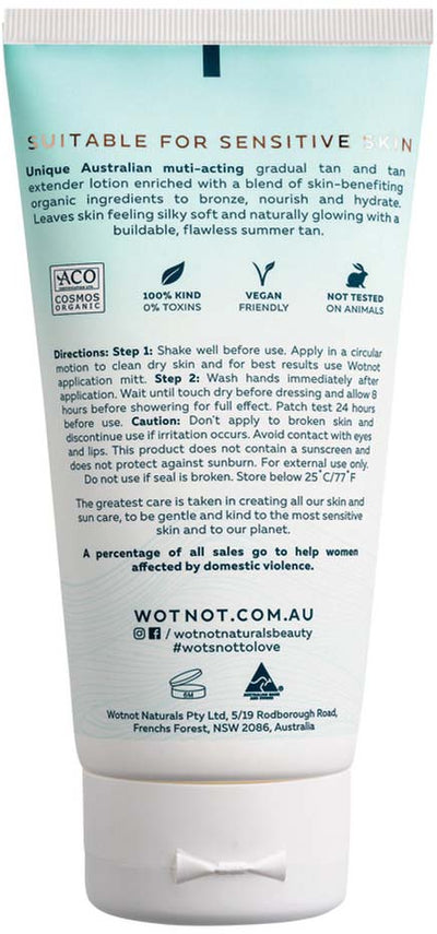 Wotnot Naturals Glow Certified Organic Gradual Tan Everyday Lotion 130ml