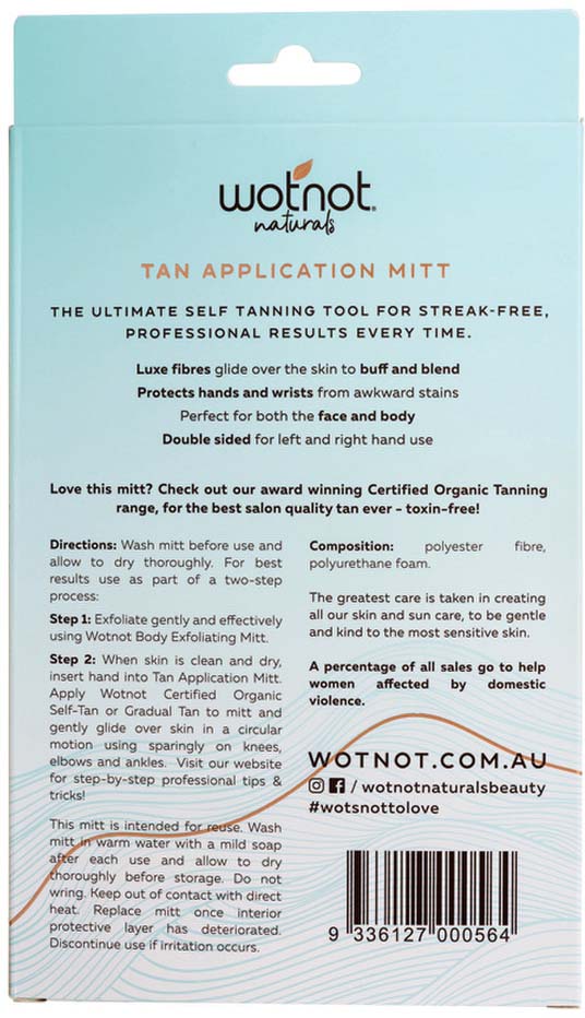 Wotnot Naturals Glow Tan Application Mitt (Luxurious Mitt for Flawless Tanning)