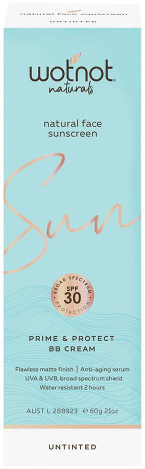 Wotnot Naturals Natural Face Sunscreen SPF 30 Prime & Protect BB Cream Untinted 60g