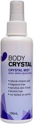 Body Crystal Mist  Fragrance Free 150ml - Health Co