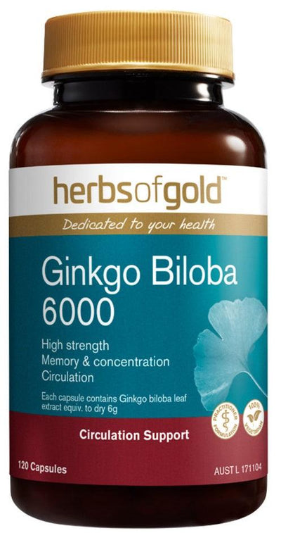 Herbs of Gold Ginkgo Biloba 6000 - Health Co