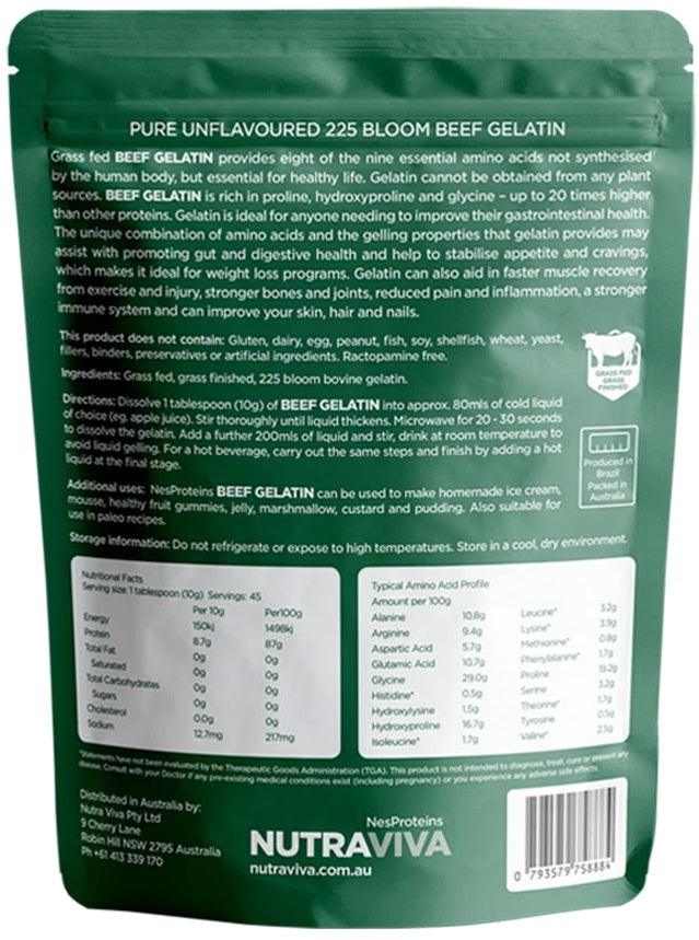 NutraViva NesProteins Beef Gelatin (Grass Fed) 450g - Health Co