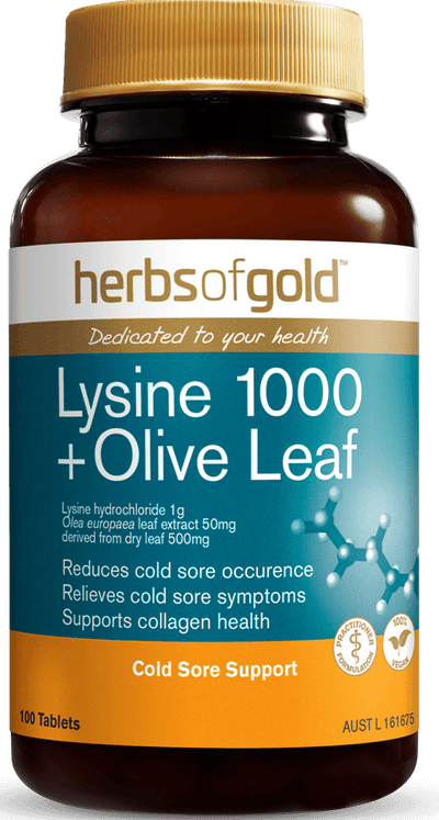 Herbs of Gold Lysine 1000 + Olive Leaf - Health Co