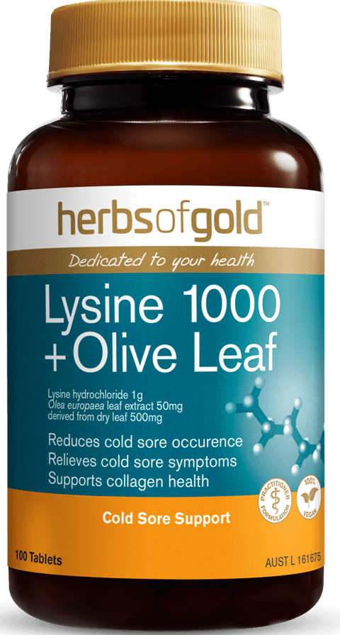 Herbs of Gold Lysine 1000 + Olive Leaf - Health Co