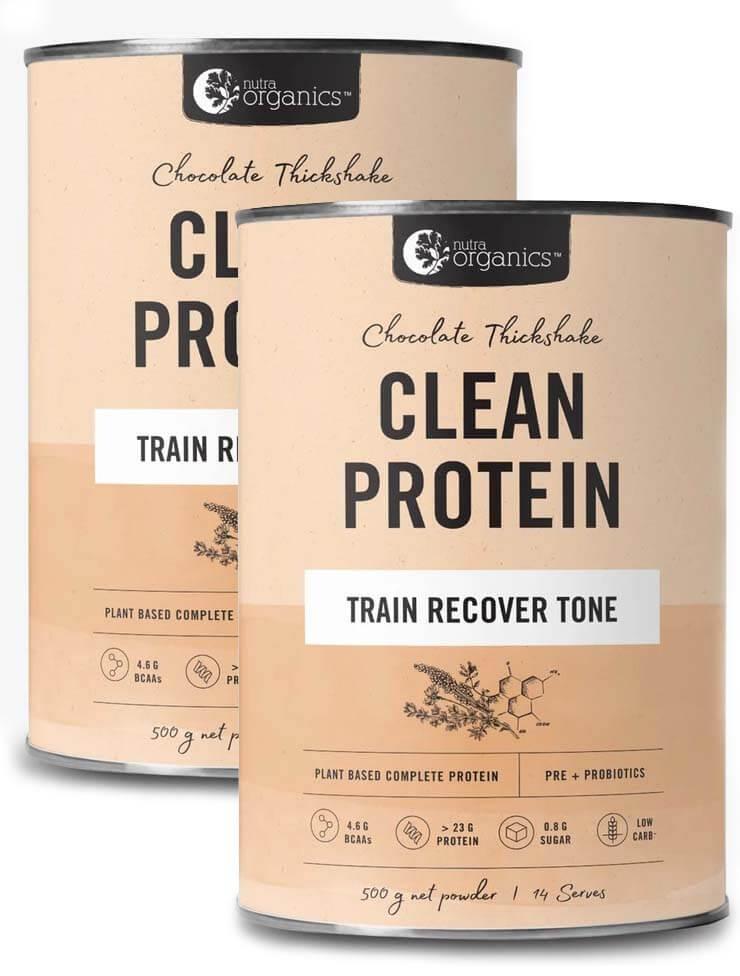 Nutraorganics Clean Protein Thickshake Powder 500g Bundle Pack - Health Co