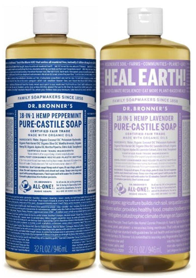 Dr Bronner's Pure Castile Liquid SoapTwin pack - Health Co