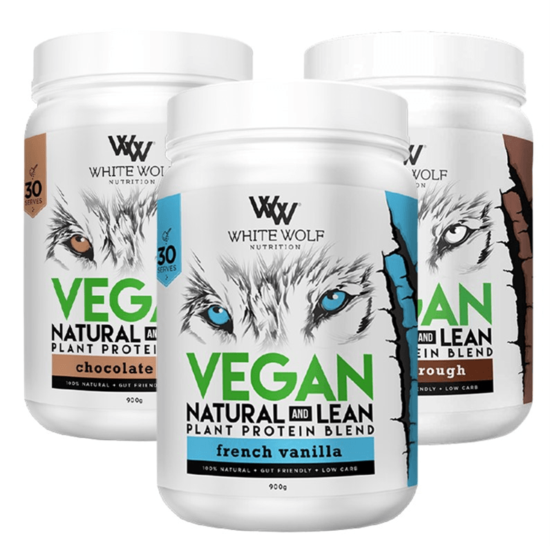 White Wolf Nutrition Natural and Lean Vegan Blend three pack - Health Co