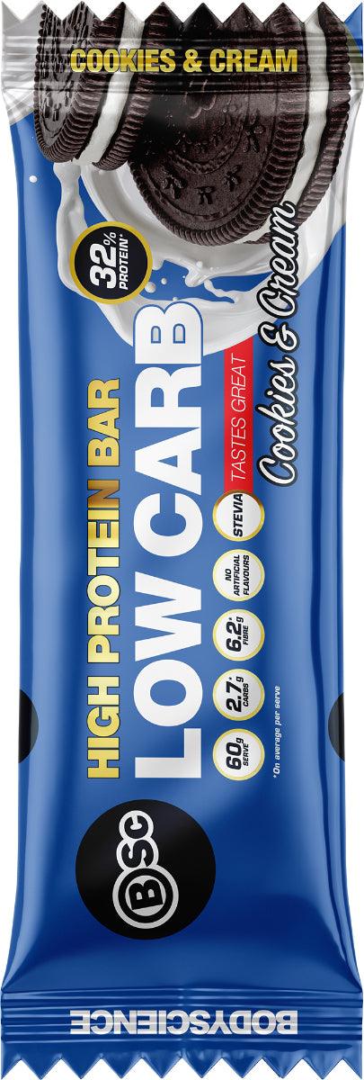 BSC High Protein Low Carb Bars - Cookies & Cream - Health Co