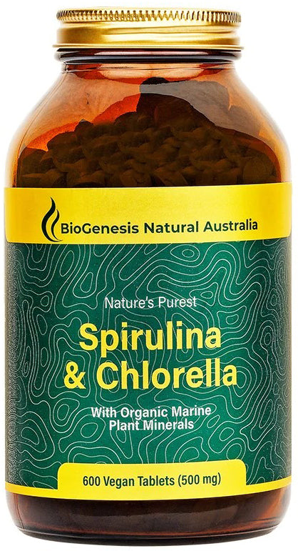 BioGenesis Spirulina & Chlorella + Marine Minerals 600 Tablets