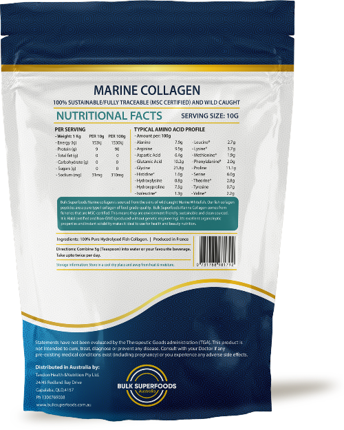 Marine Collagen Hydrolysate 1kg by Bulk Superfoods