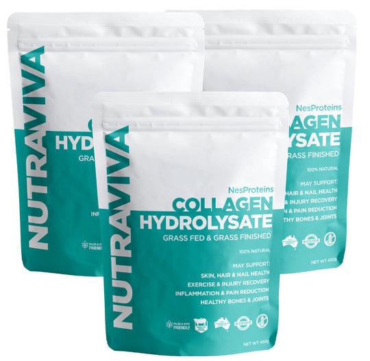 NutraViva NesProteins Collagen Hydrolysate Beef (450g x 3 Pack) - Health Co