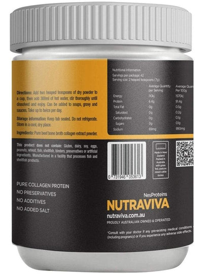 NutraViva NesProteins Bone Broth Beef Pure Unflavoured 300g - Health Co