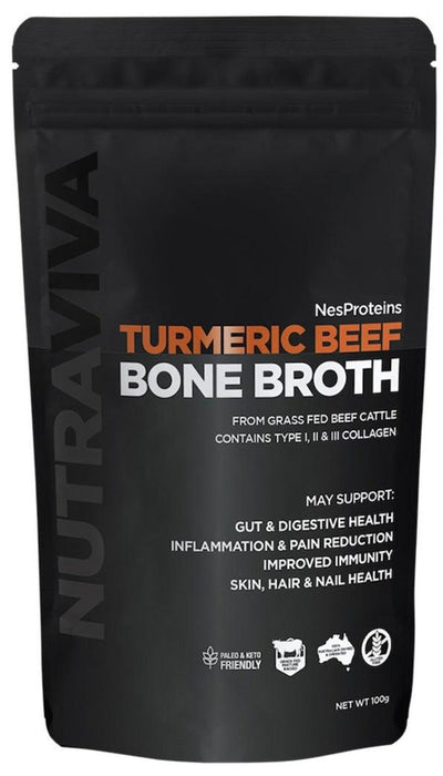 NutraViva NesProteins Bone Broth Turmeric Beef 100g - Health Co