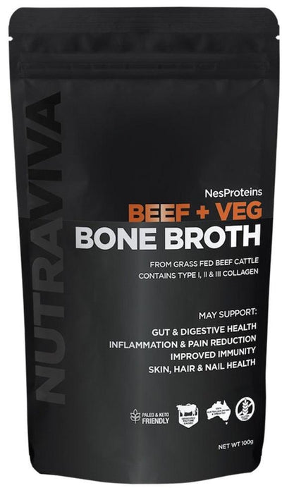 NutraViva NesProteins Bone Broth Turmeric Beef 100g - Health Co