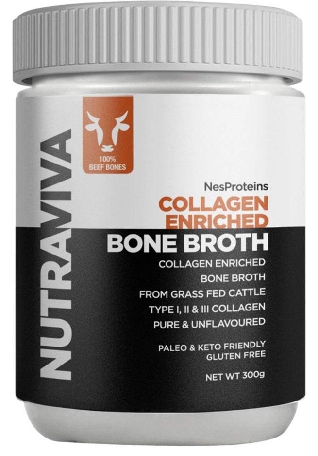 NutraViva NesProteins Bone Broth Beef Collagen Enriched Pure & Unflavoured 300g - Health Co