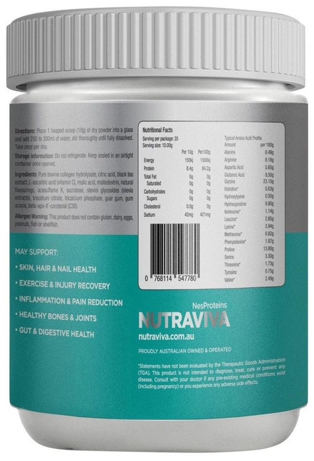 NutraViva NesProteins Collagen Hydrolysate + Vitamin C Watermelon 350g - Health Co