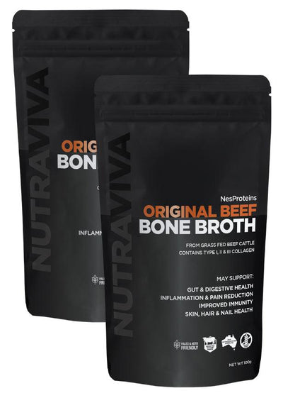NutraViva NesProteins Bone Broth Turmeric Beef (100g x 2) Bundle Pack - Health Co