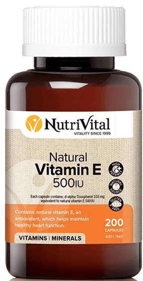 Nutrivital Natural Vitamin E 500IU - Health Co
